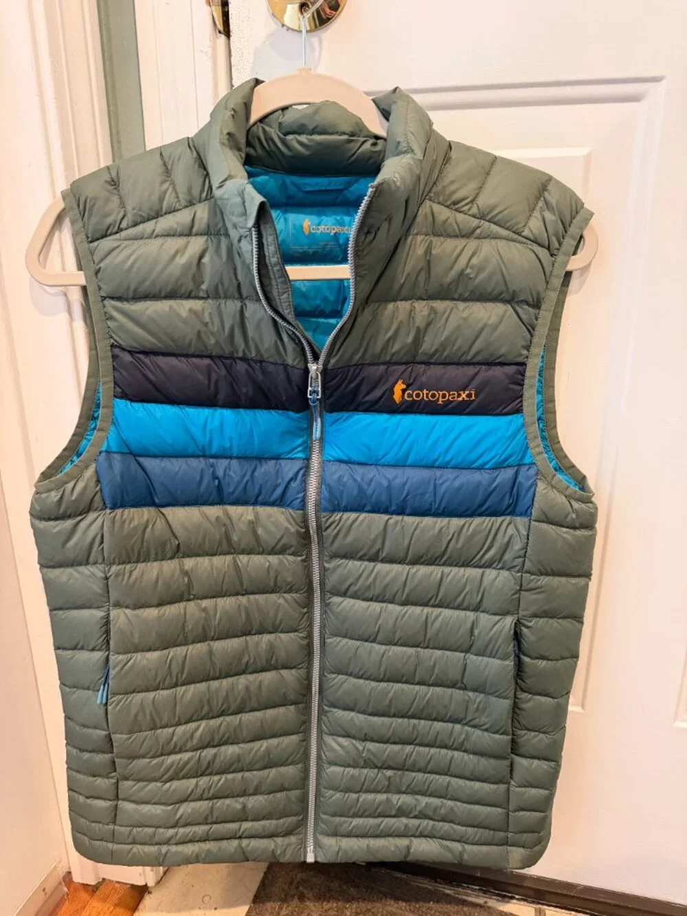 Like new, never worn-Cotopaxi Men's Fuego Vest-Small-Olive, Brown, Blue